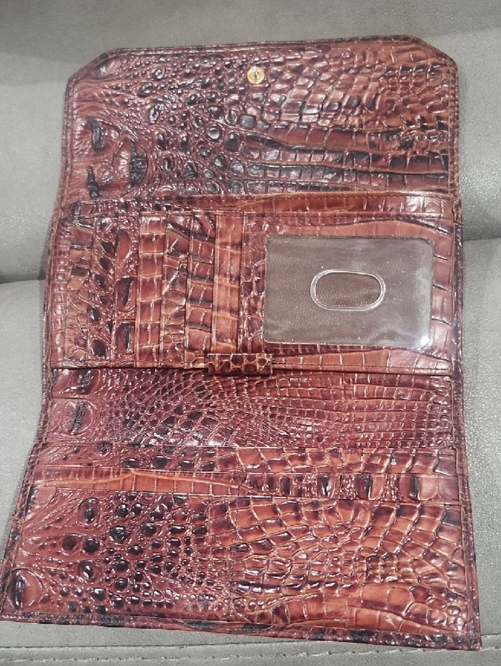 Brahmin Cognac Croc-Embossed Leather Tote with Matching Wallet - Picture 11 of 11